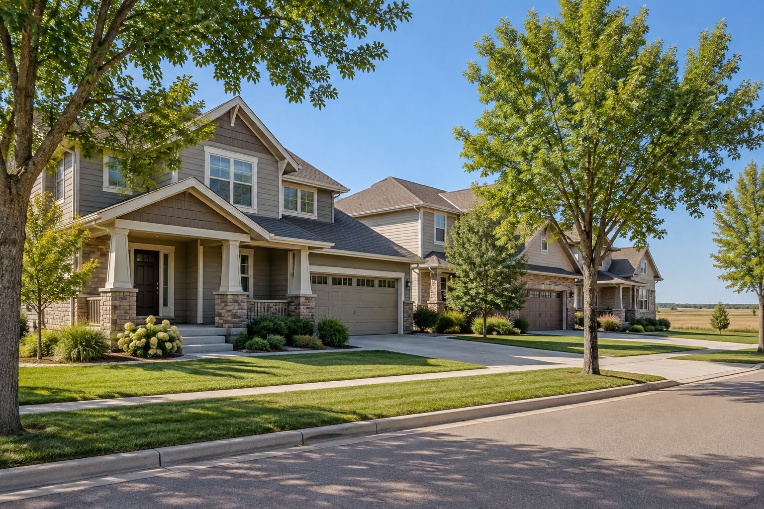 A two story home on a quiet Sioux Falls street